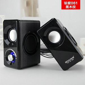 鉑愛 061記本臺(tái)式機(jī)電腦音箱組合usb有線迷你低音 061音響電腦臺(tái)