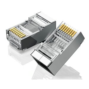 六類RJ45水晶頭 6類千兆工程級網(wǎng)絡(luò)連接器 Cat6帶屏蔽電腦8p8c網(wǎng)線接頭鍍金 100個 50248