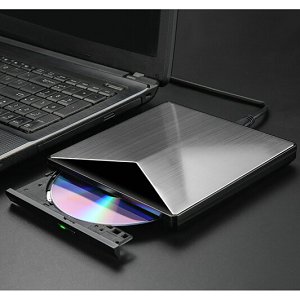 移動(dòng)光驅(qū) usb3.0高速讀寫 CD/DVD刻錄機(jī) 支持臺(tái)式機(jī)/一體機(jī)/筆記本/蘋果電腦全面 兼容 銀黑色外置星人光驅(qū)