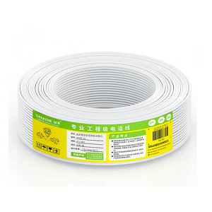 電話線4芯單股純銅 辦公機(jī)房電話連接線 工程家裝語音布線 50米/卷 M50B-4C
