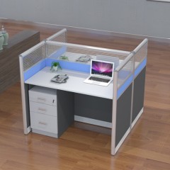 辦公家具現(xiàn)代簡約職員桌辦公屏風(fēng)位隔斷辦公桌簡約員工位 直行兩人位 含柜